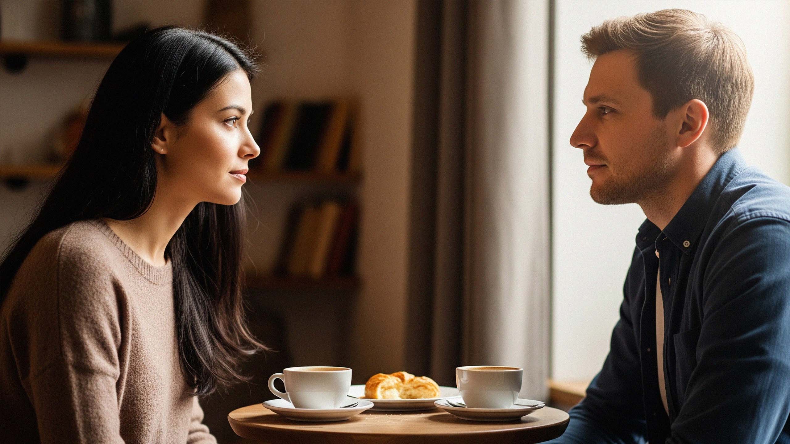 Paar f&uuml;hrt ein offenes Gespr&auml;ch zu Hause