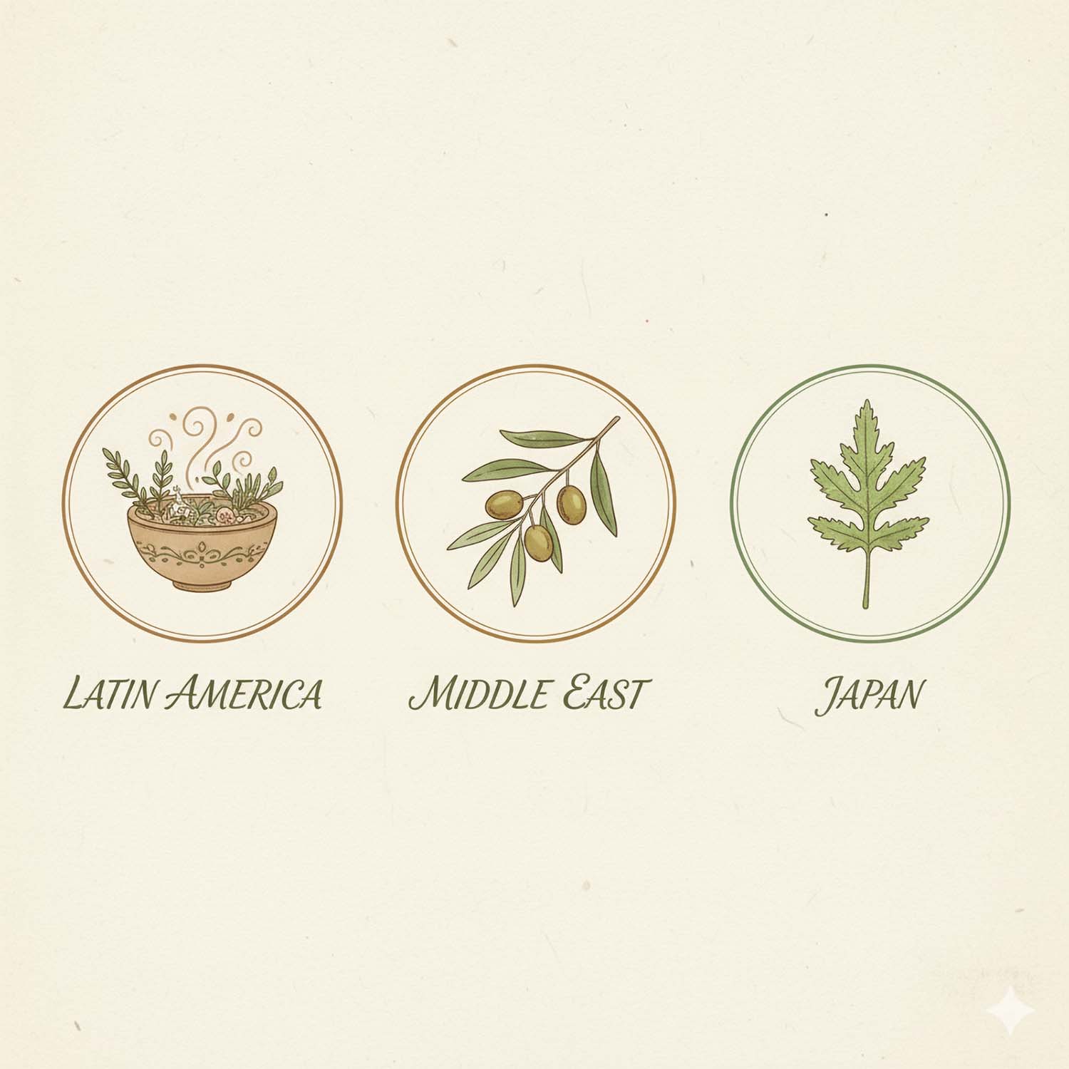 Illustrated icons representing vaginal care traditions