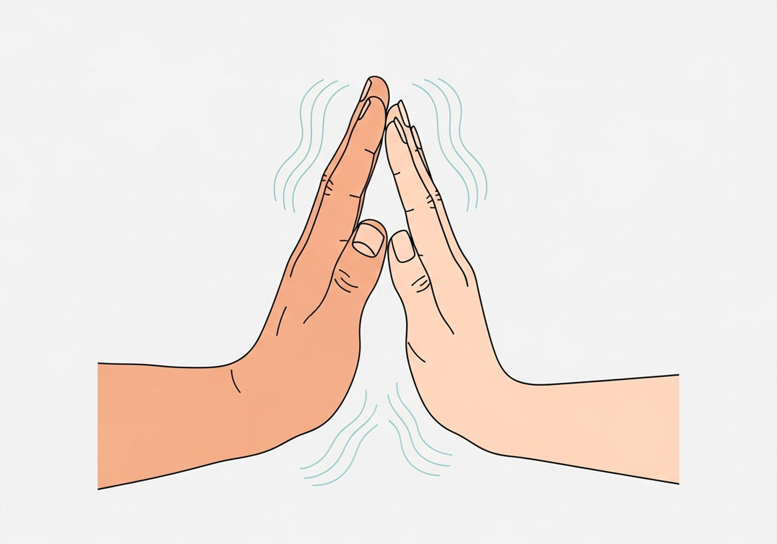 Illustration of two hands gently but firmly establishing a boundary.