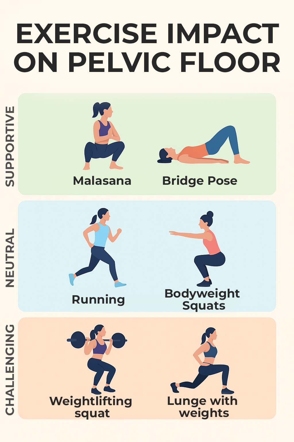 Exercise impact on the pelvic floor