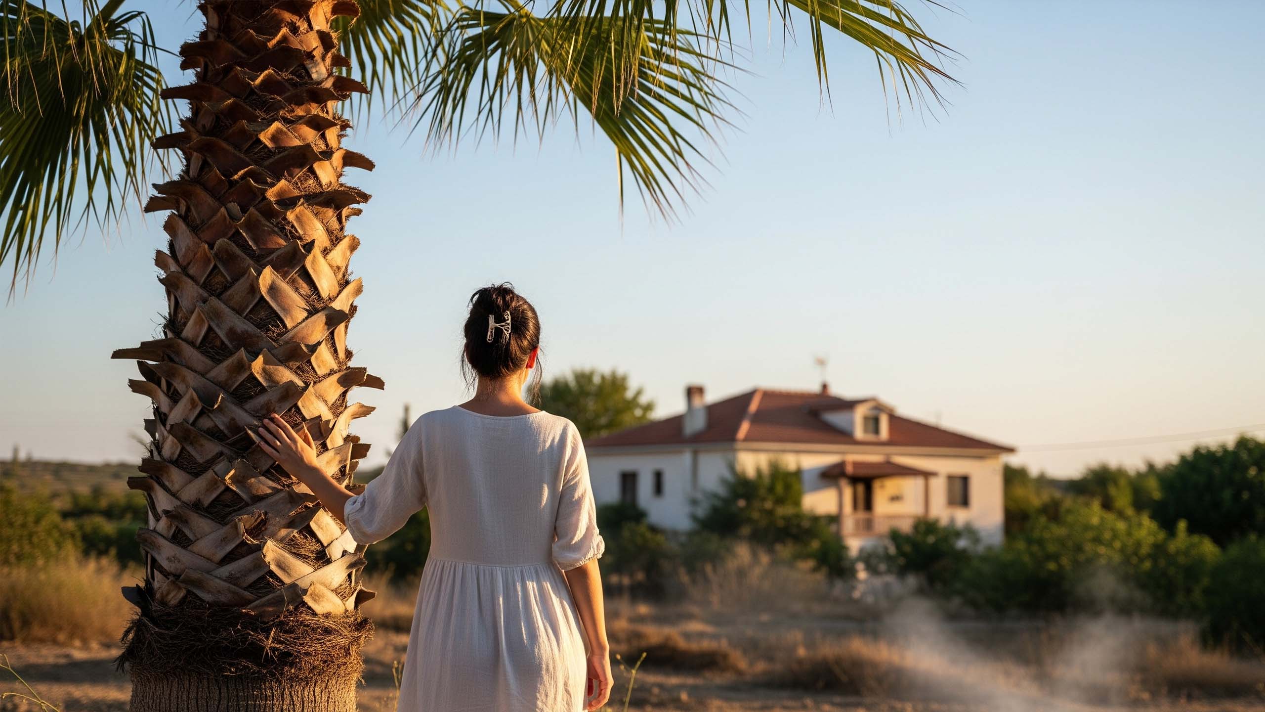 Femme r&eacute;fl&eacute;chissant dans un climat tropical