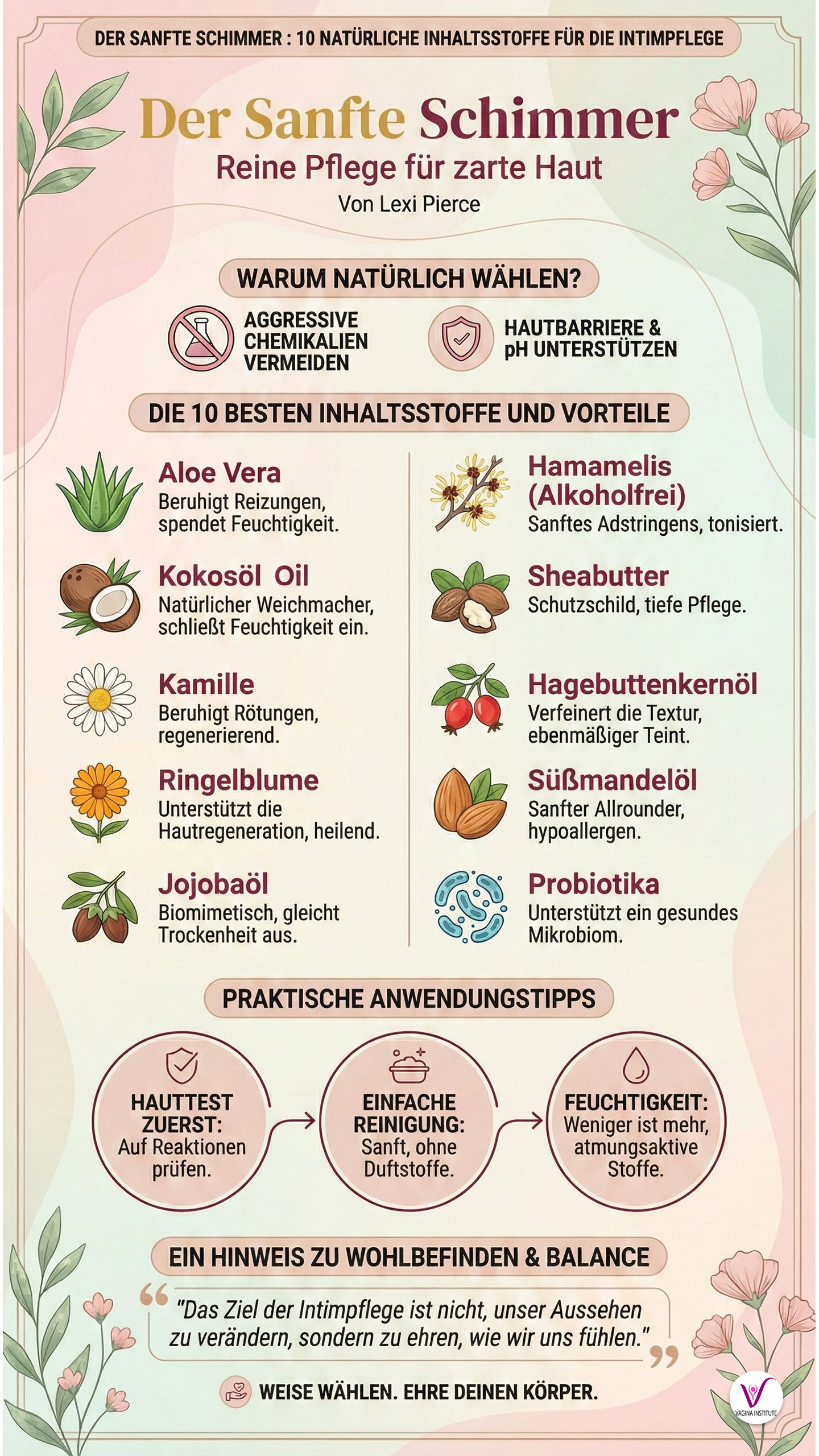 Der Sanfte Glanz: 10 Inhaltsstoffe für Intime Hautpflege