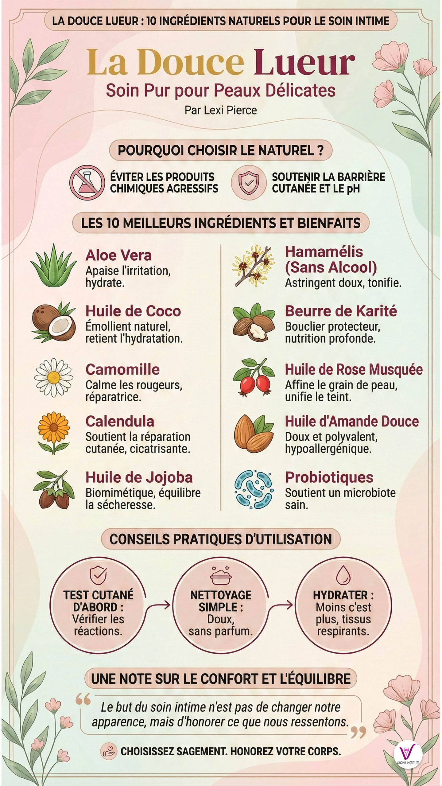 La Douce Lueur : 10 Ingrédients pour les Soins Intimes