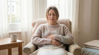 Woman practicing mindful presence while healing emotional intimacy in relationships