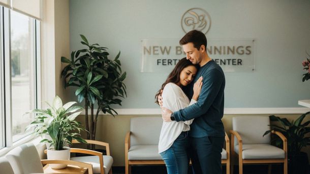 Couple consultant un médecin à propos de la FIV et des traitements de fertilité