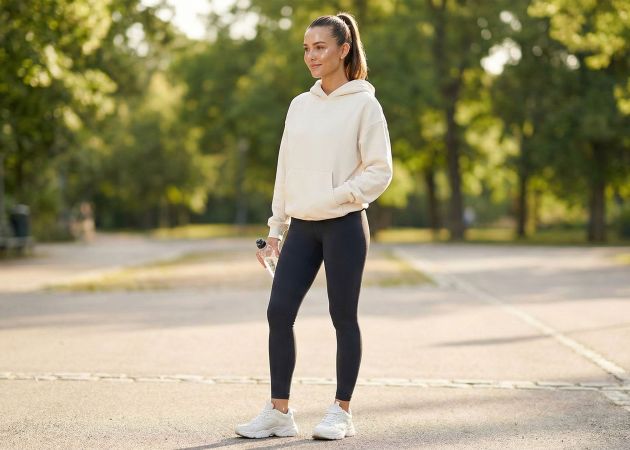 A confident woman in modern athleisure