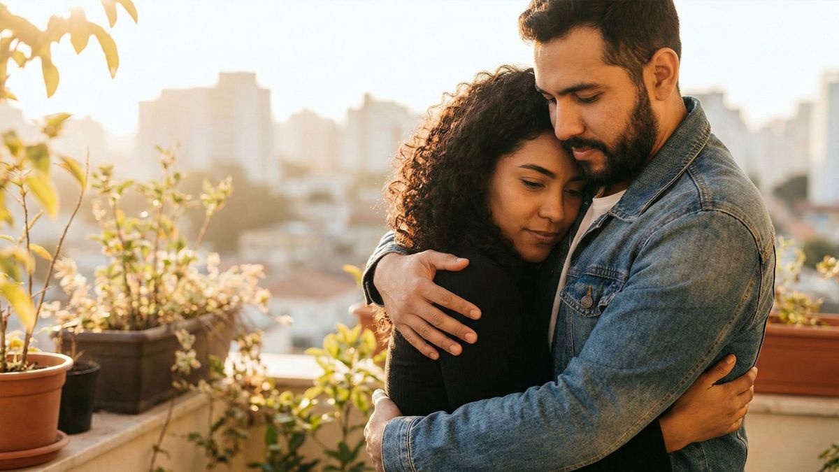 Una mujer que se siente segura y valorada en un entorno de relación tradicional.