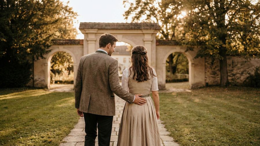 A secure man showing protective traditional leadership during a date.