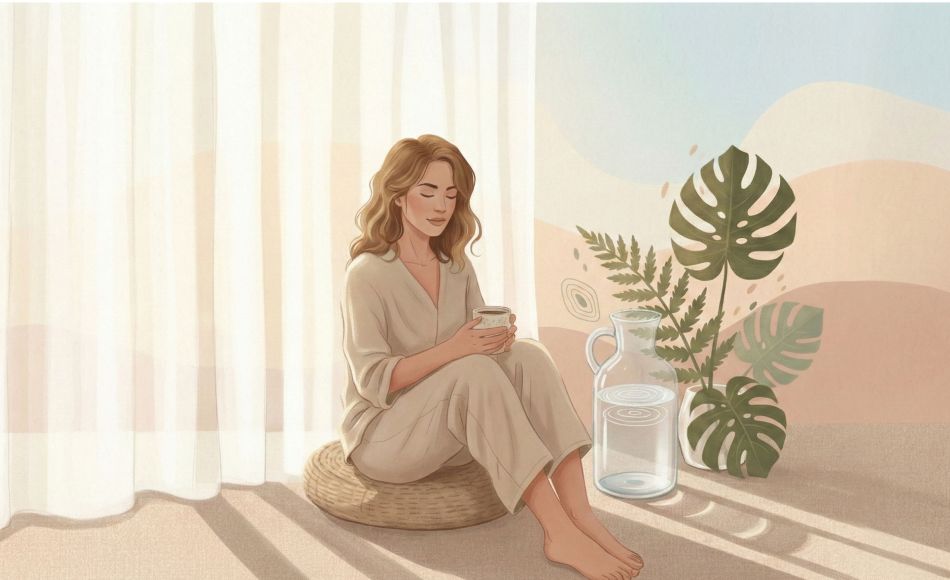 Illustrated scene representing balance and comfort in women&rsquo;s vaginal health