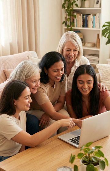 Illustration representing female health education and self-assessment quizzes at Vagina Institute