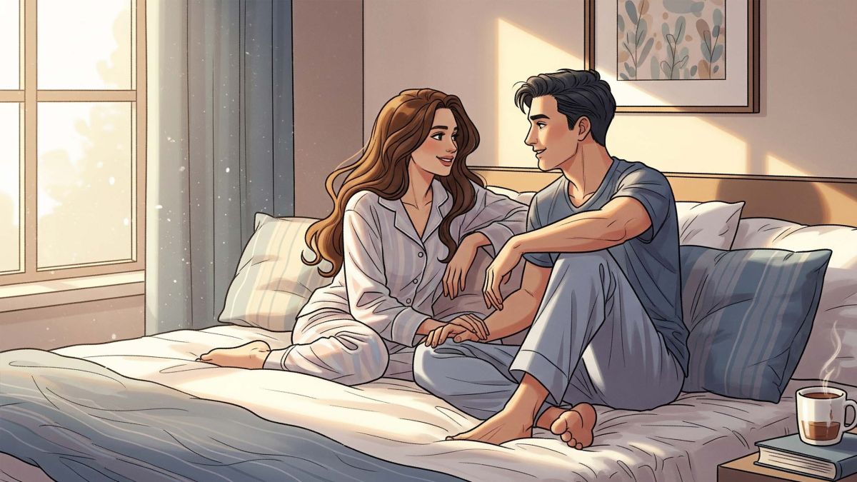 Pareja hablando abiertamente de sexo