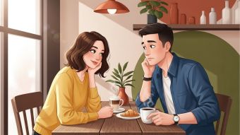 A couple sharing a quiet moment on a first date, observing each other&rsquo;s subtle gestures