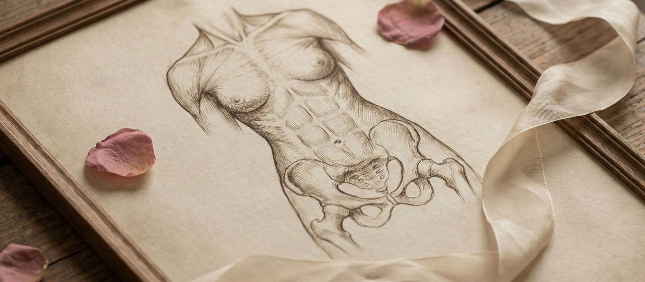 A historical anatomical drawing of the female reproductive system representing biological discovery.