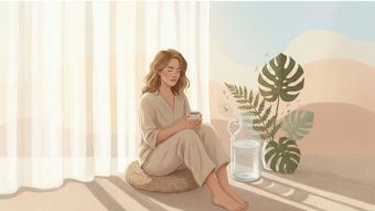 Illustrated scene representing balance and comfort in women&rsquo;s vaginal health