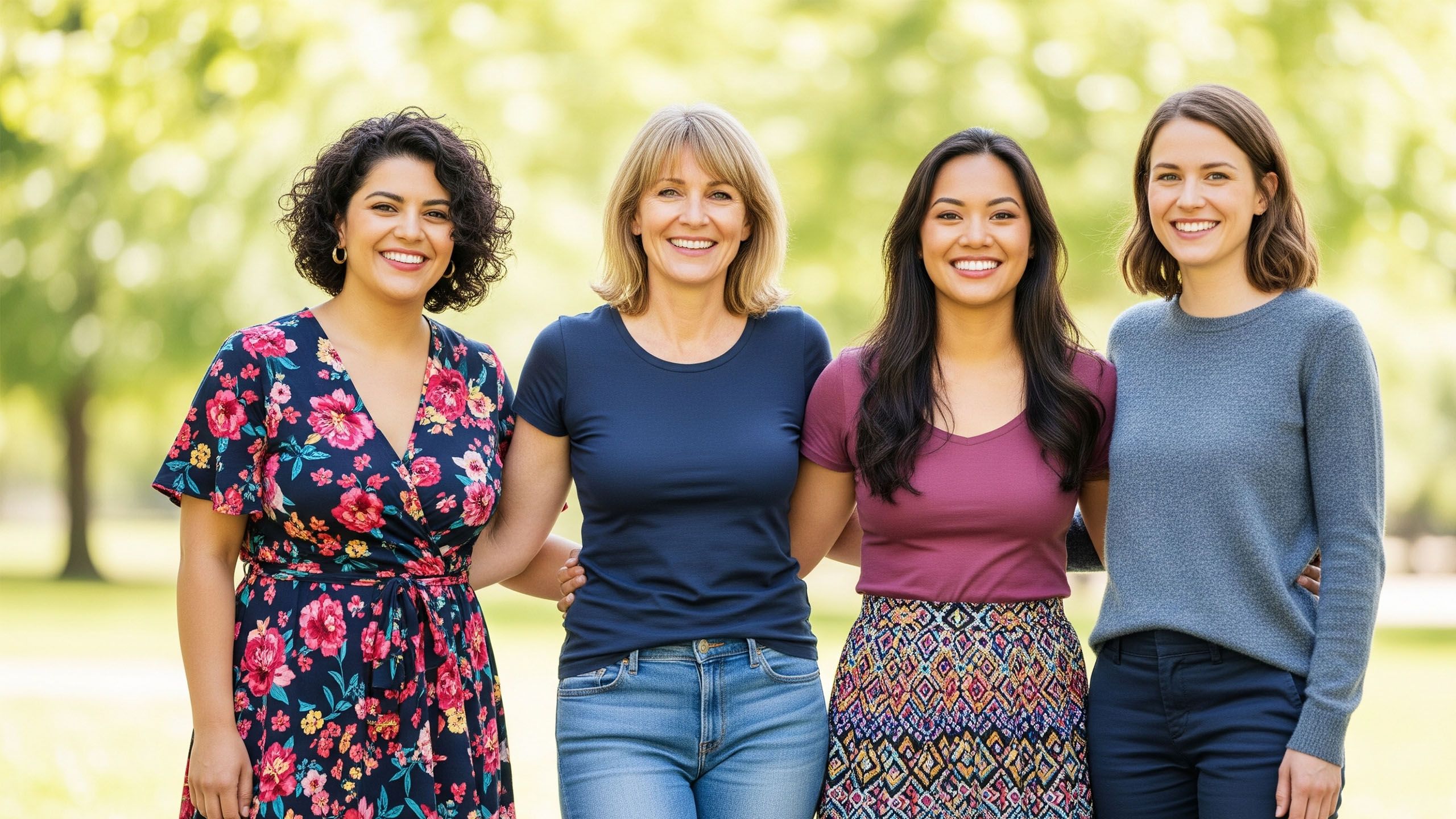 Femmes diverses posant avec confiance pour une enquête sur la positivité corporelle