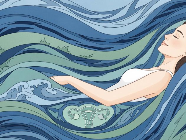 Illustration, die die Verbindung zwischen Stress und vaginaler Gesundheit bei Frauen zeigt