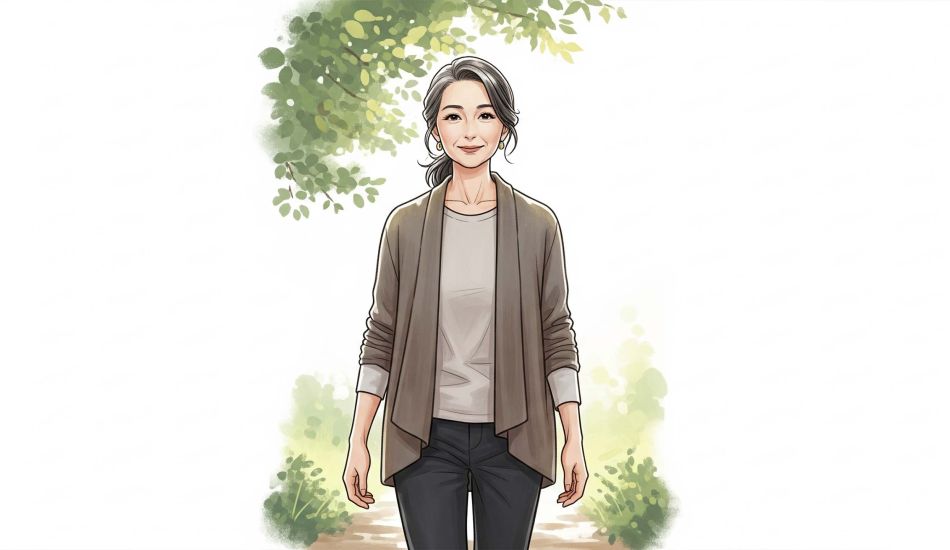 Frau mittleren Alters symbolisiert vaginale Veränderungen in den Wechseljahren